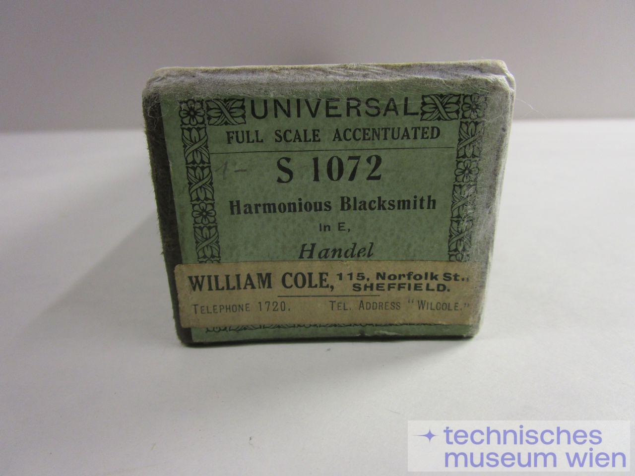 Notenrolle Pianola Nr. S 1072 ''Harmonius Blacksmith''